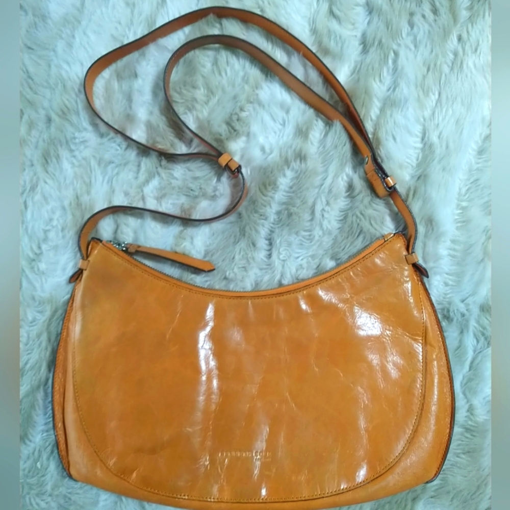 Y2K KENNETH COLE New York Terracotta Leather Hobo Crossbody Shoulder Bag Purse - Picture 9 of 9